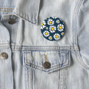 Daisy Mönster, Blommönster, vita Daisy Knapp