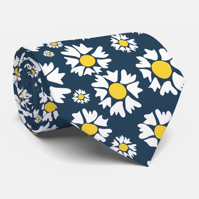 Daisy Mönster, Blommönster, vita Daisy Slips (Rullad)