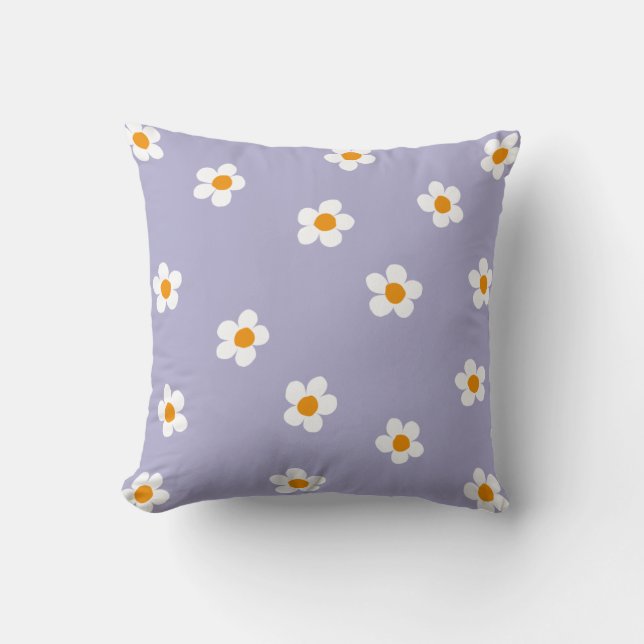 Daisy Mönster Lila Söt Modern  Kudde (Framsida)