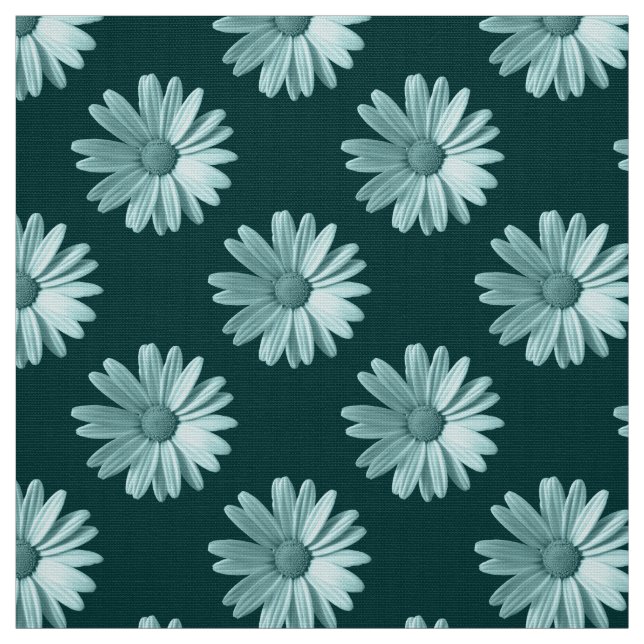 Daisy Mönster - Mörk grönt struktur Tyg (Provkarta)