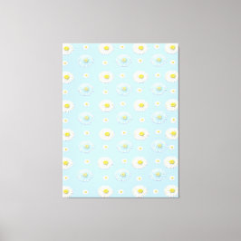 Daisy Mönster på ljusblå bakgrund Canvastryck