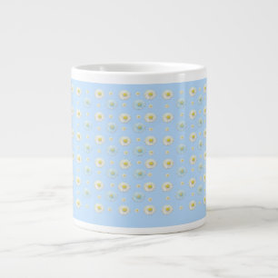 Daisy Mönster på ljusblå bakgrund Jumbo Mugg