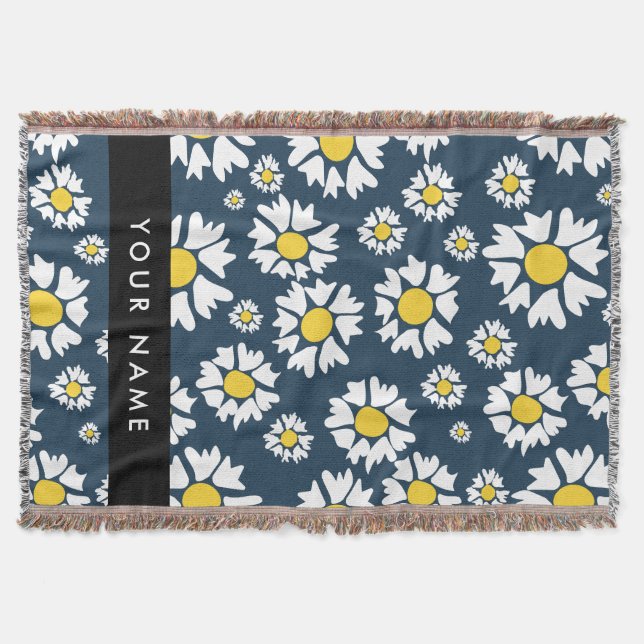 Daisy Mönster, vita Daisy, ditt namn Filt (Framsidan)