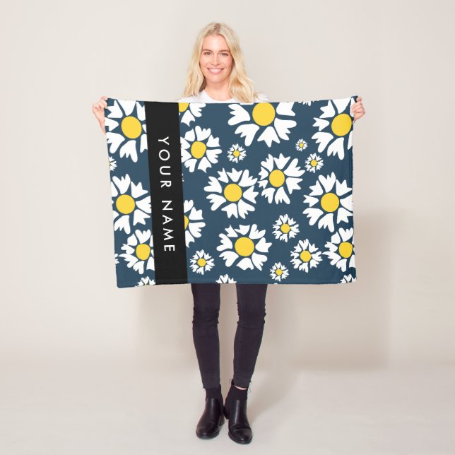 Daisy Mönster, vita Daisy, ditt namn Fleecefilt (På plats)