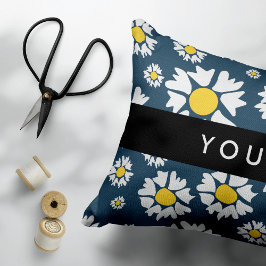 Daisy Mönster, vita Daisy, ditt namn Prydnadskudde