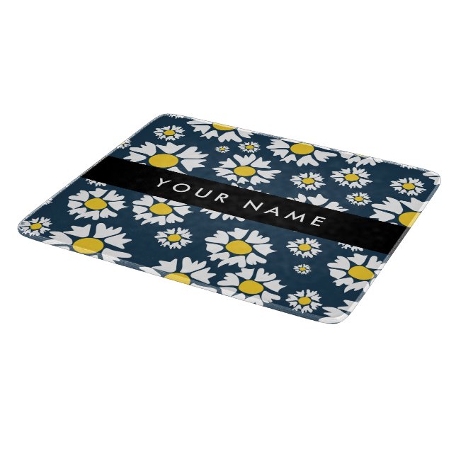 Daisy-mönster, Vita prästkragar, Ditt Namn (Hörn)