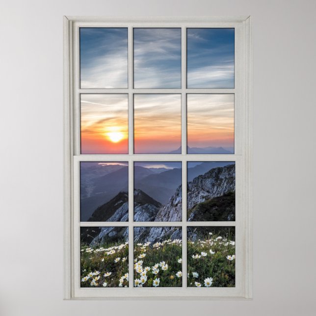 Daisy Mountain White Ram Window Illusion Poster (Framsidan)