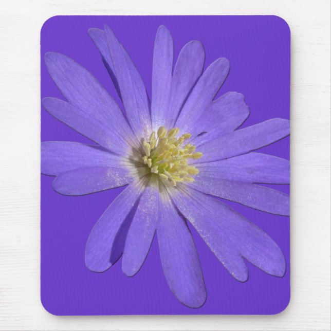Daisy Mousepad Blåa blommor Computer Decor Musmatta (Framsidan)