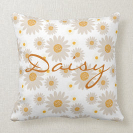 Daisy name reveal custom retro daisy boho flower kudde
