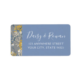 Daisy Navy Blue & Gult Rowan Berries Adress Adressetikett
