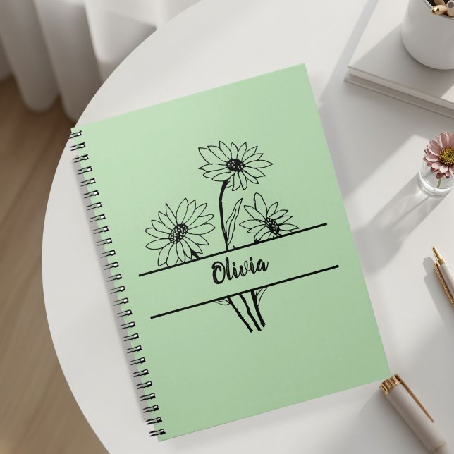 Daisy notebook personalized gift for girls anteckningsbok (Skapare uppladdad)