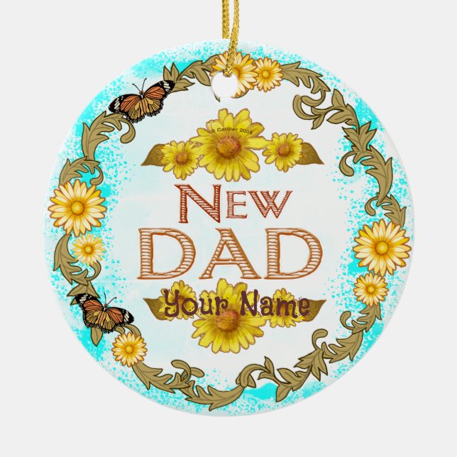 Daisy Ny pappa prydnad Julgransprydnad Keramik (Framsidan)