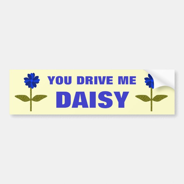 Daisy Ocean Blue Bumper Sticker Bildekal (Framsidan)