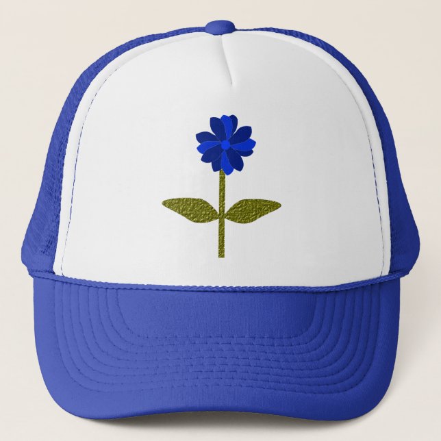 Daisy Ocean Blue Hat Truckerkeps (Framsida)