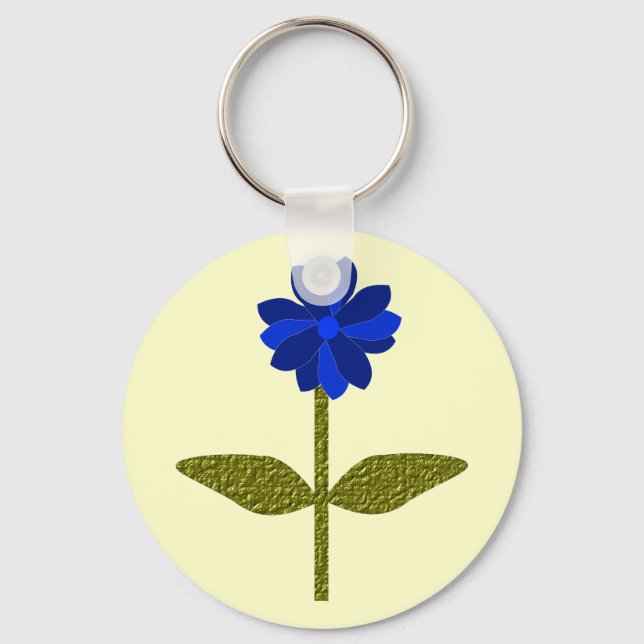 Daisy Ocean Blue Keychain Nyckelring (Framsida)