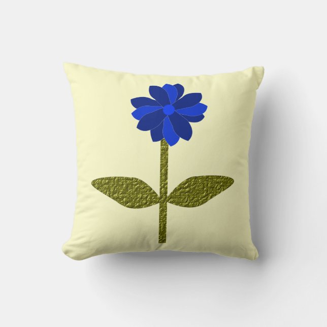 Daisy Ocean Blue Pillow Kudde (Framsida)