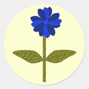 Daisy Ocean Blue Sticker Runt Klistermärke