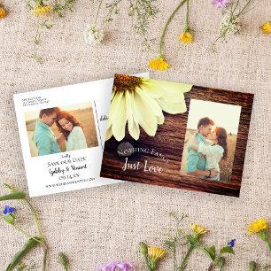 Daisy och Barn Wood Country Bröllop Save the Date Meddelande Vykort