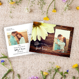 Daisy och Barn Wood Country Bröllop Save the Date Meddelande Vykort
