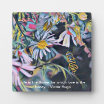 Daisy och bi 5 x 5 tabletopfoto med Easel