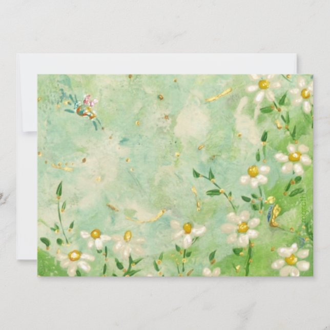 Daisy- och biinbjudan inbjudningar (Framsida)