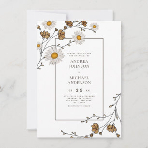 Daisy- och blomsterblommor Skogsavverkning hösten  Inbjudningar