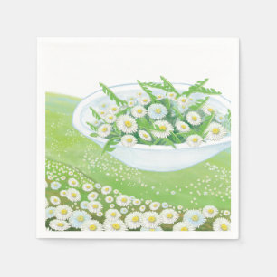 Daisy och Dandelion Vår Salad Illustration Pappersservett