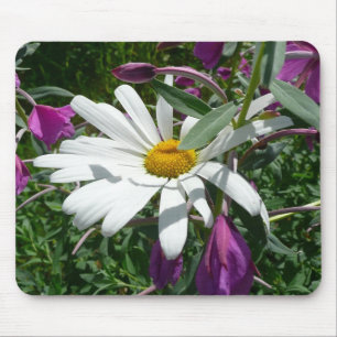 Daisy och Fireweed Wildblomma Musmatta