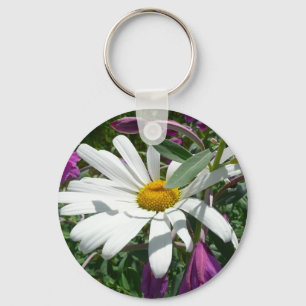 Daisy och Fireweed Wildblomma Nyckelring