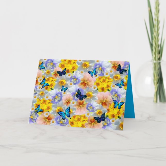 Daisy och fjäll tack kort (Framsida)