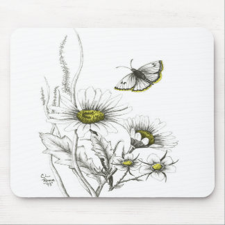 Daisy och fjäril Mousepad Musmatta