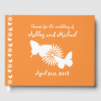 Daisy och fjärilar i Orange Guest Bok