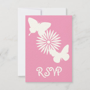 Daisy och fjärilar i OSA kort för Petal Rosa