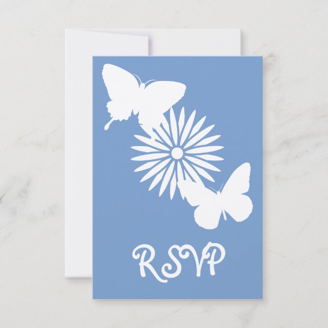 Daisy och fjärilar i OSA kort Periwinkle (Framsida)