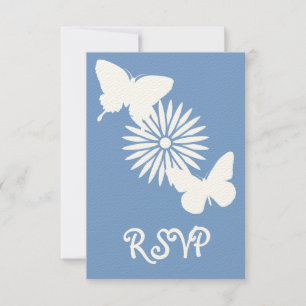 Daisy och fjärilar i OSA kort Periwinkle