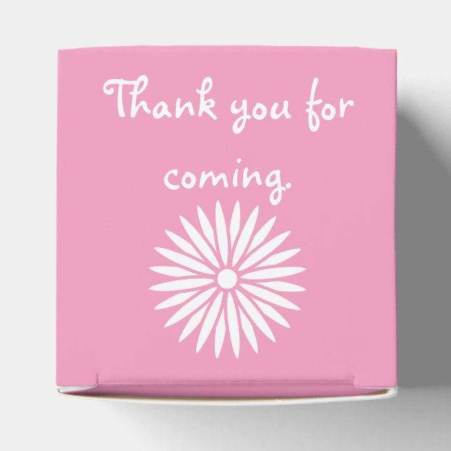 Daisy och fjärilar i Petal Rosa Favor Box Presentaskar (Överdel)