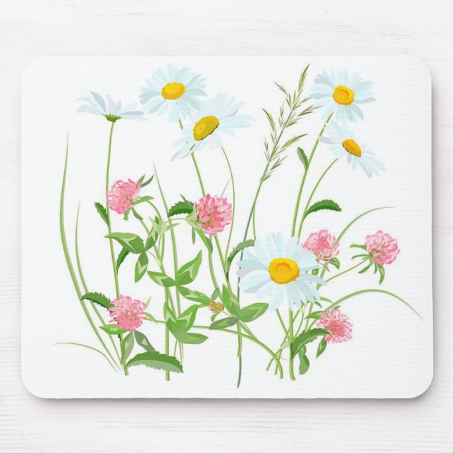 Daisy och honeysuckle musmatta (Framsidan)
