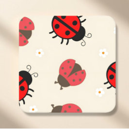 Daisy och Ladybug Födelsedagsfest Underlägg Papper Kvadrat
