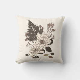 Daisy och Löv - genomskinlig på kräm. Kudde