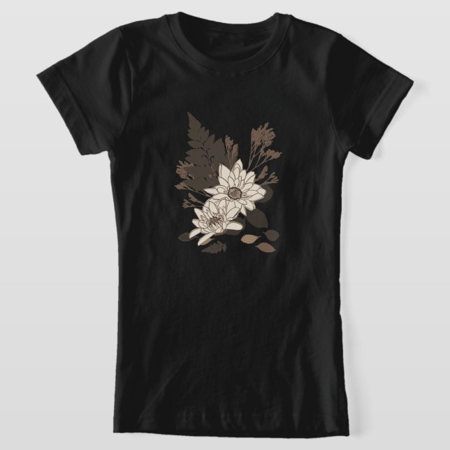 Daisy och Löv - genomskinlig på kräm. T Shirt (Laydown)
