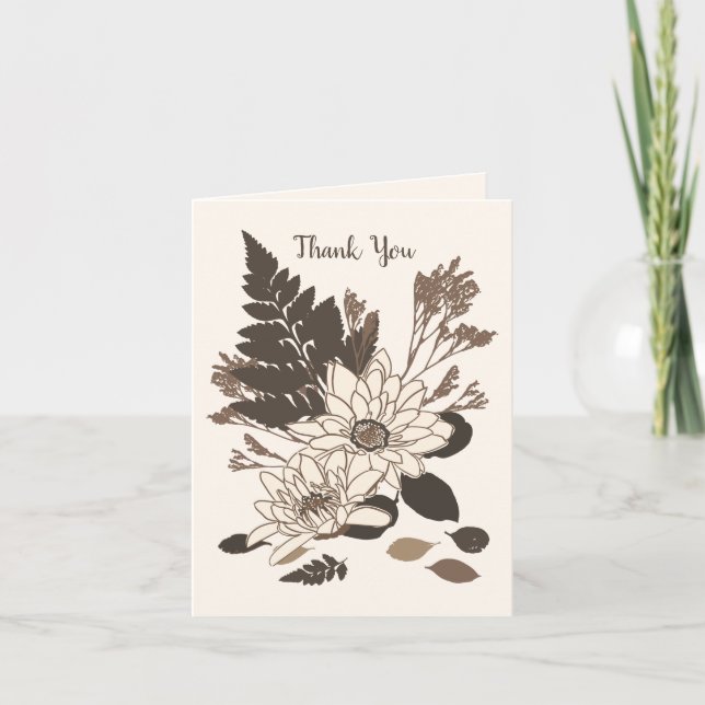 Daisy och Löv - genomskinlig på kräm. Tack Kort (Framsida)