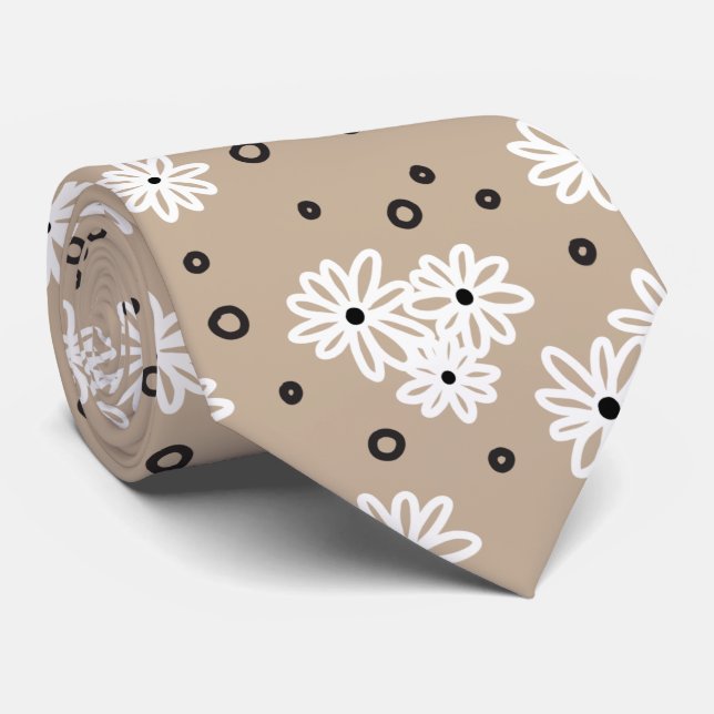 Daisy och punkter - Taupe, Black and White Slips (Rullad)