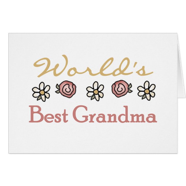 Daisy och Ro World Best Grandma Hälsningskort (Framsidan Horizontal)