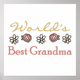 Daisy och Ro World's Best Grandma Gifts Poster