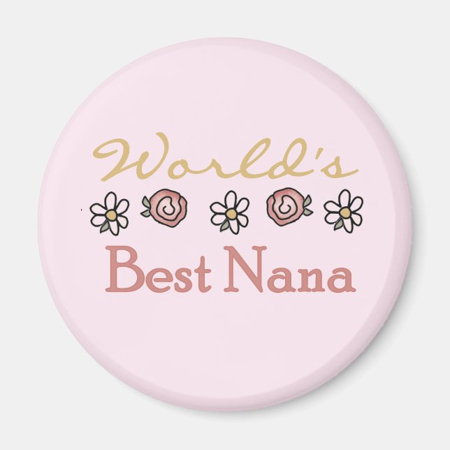 Daisy och Ro World's Best Nana Tshirts Magnet (Framsidan)