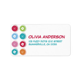 Daisy och Roligt Fuzzy Färg Dots Adressetiketter