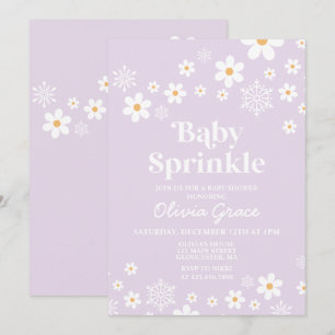 Daisy och Snowflake Retro Baby Sprinkle Inbjudningar