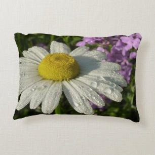 Daisy och sommar Lilac Wildblomma Prydnadskudde