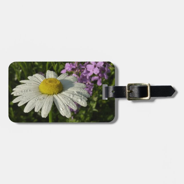 Daisy och sommarlila Botanisk Bagagebricka (Horisontell Framsida)