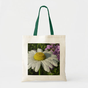 Daisy och sommarlila botaniska tygkasse